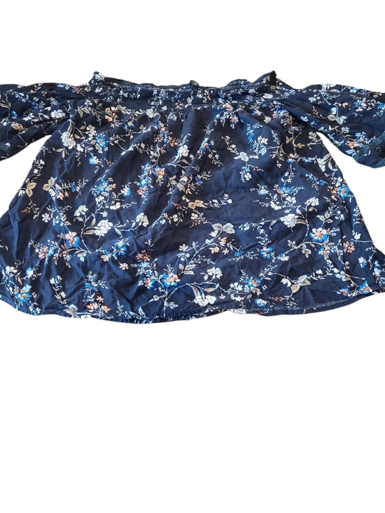 Papermoon Tops - Papermoon Women’s M Floral Off Shoulder Blouse Navy Boho 100% Rayon Top